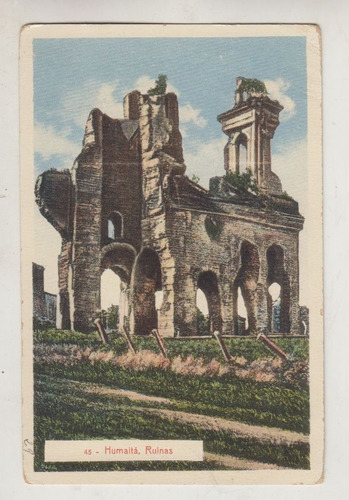 Antigua Postal Guerra Del Paraguay Ruinas De Humaita Vintage