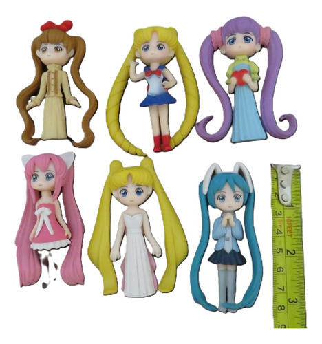 Muñecas Princesas Anime, Set De 6 Figuras 8cm. Sailor Moon