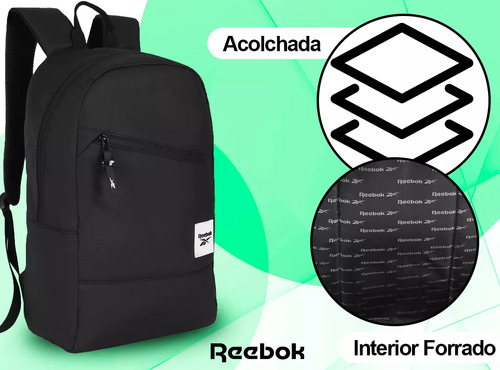 Mochila Impermeable Hombre Mujer Liviana Reebok Acolchada