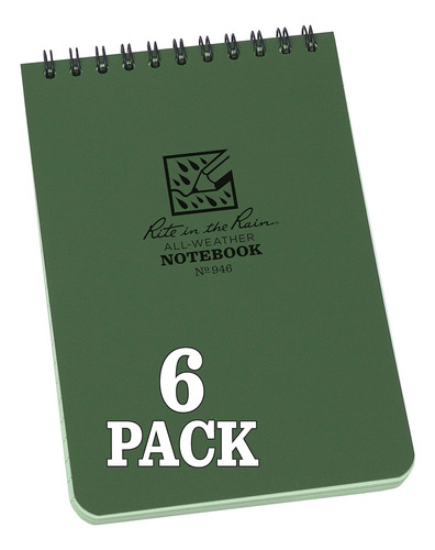 Cuaderno Espiral Superior Resistente Intemperie, 4  X 6...