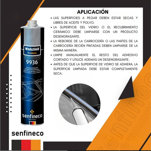 Silicona Uretano Adhesivo Parabrisas 310ml Senfineco X3