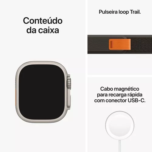 APPLE WATCH ULTRA + CELULAR 49MM TRAIL PRETO CINZA