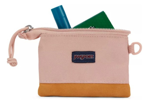 Cartera Jansport Monedero Casual Core Zip Wallet Color Rosa Claro Diseño De La Tela Liso