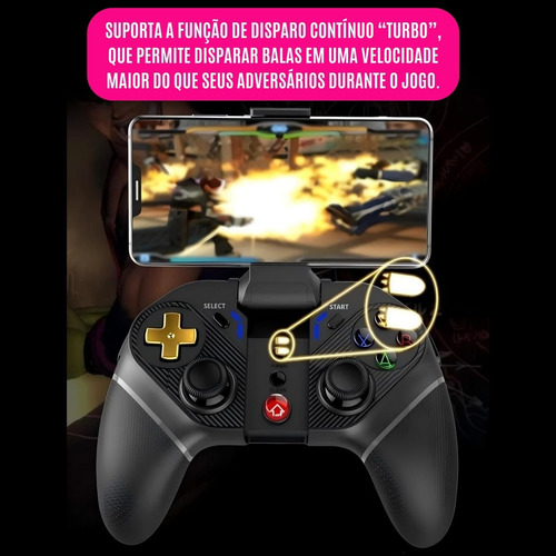 Controle Joystick Bluetooth Wireless Pc Android Ps4 Console