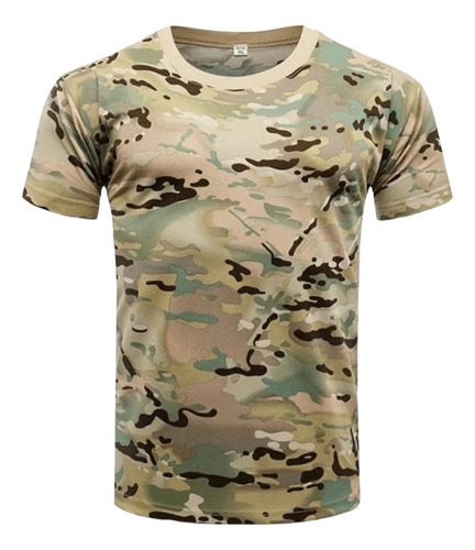 Polera Camiseta Manga Corta Algodon Militar Outdoor Pls1