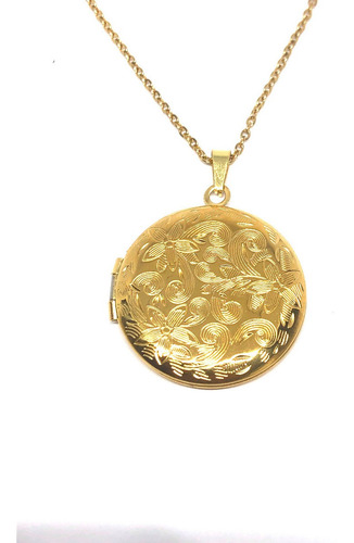 Imagen 3 de 10 de Relicario Acero Inoxidable Dorado Corazon