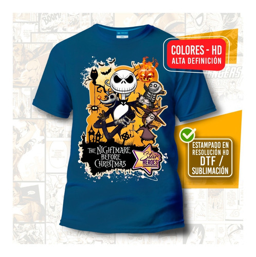 Franela Jack Skellington Hallowen Estampado Dtf 