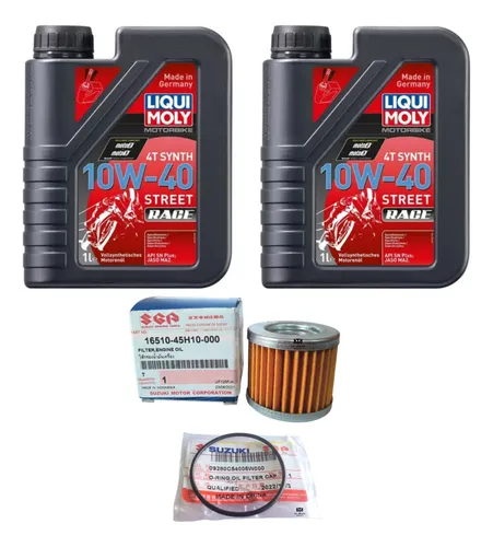 Combo Aceite Liqui Moly 10w40+ Filtro De Aceite+oring Gixxer