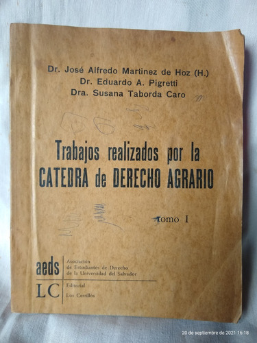 Libro, Trabajo Realizados Por La Catedra De Derecho Agrario