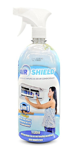 Air Shield 1 L, Bactericida Para Limpeza  Ar Condicionado