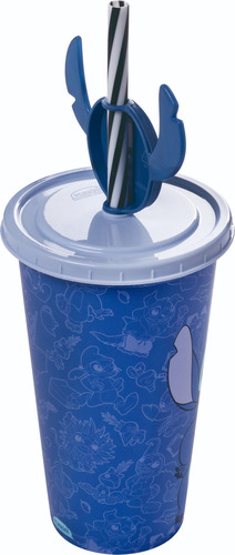 Copo Shake C/ Tampa Canudo 500ml Super Heróis Princesas Cor Pin Stitch