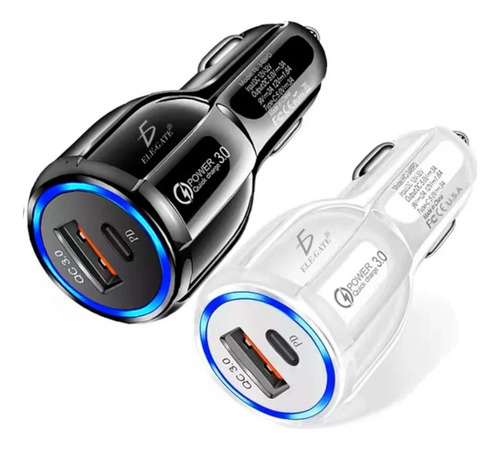 Cargador Auto Usb + Tipo-c Rápido Universal Celus Y Tablet