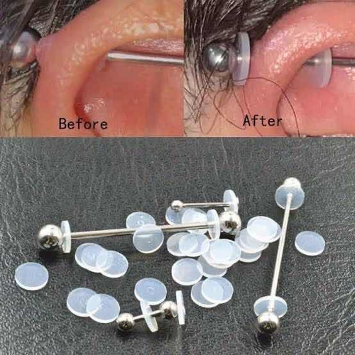 4 Discos De Silicona + 1 Gel Para Cuidar Perforación Studex