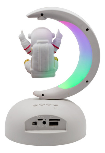 Bocina Bluetooth Luces Led Recargable Radio Fm Astronauta