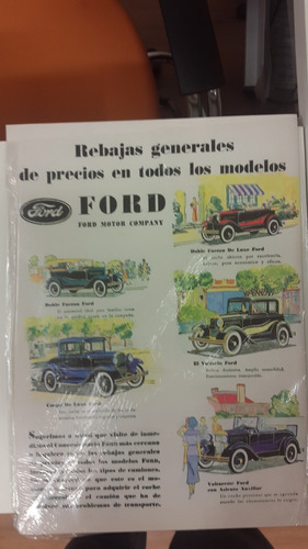 Poster Publicidad Ford Modelos Antiguos