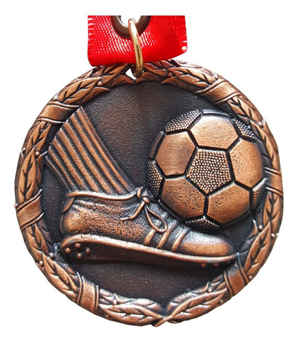 Medalla Metálica Para Fútbol Color Bronce