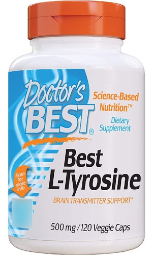 L-tirosina 500 Mg Doctor's Best 120 Capsulas Vegetales