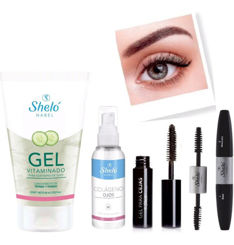 Rimel + Gel Para Cejas + Colágen Ojos + Gel Vitaminado Sheló