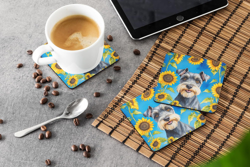 Carolines Treasures Schnauzer En Girasoles Posavasos De Espu