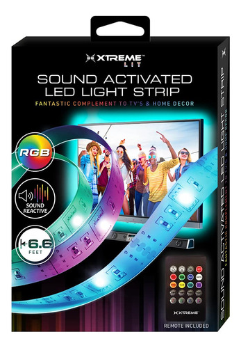 Xtreme - Tira De Luz Led Reactiva De Sonido Con 8 Colores Un