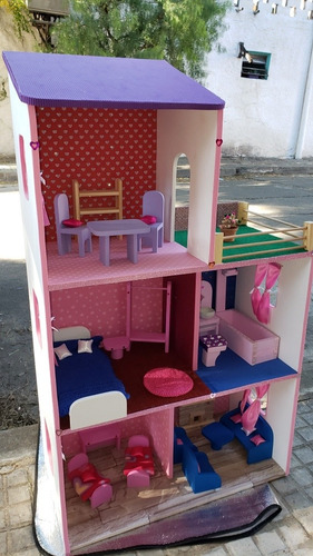 Imagen 6 de 7 de Casas Barbie 3 Pisos Completa 108 De Altura Elige El Color