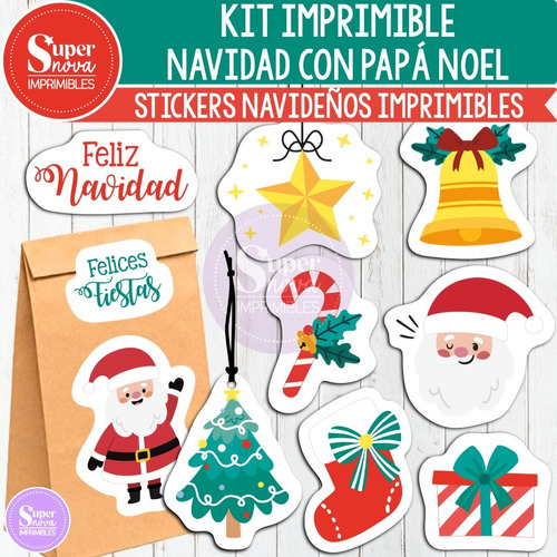 Stickers Navidad Con Papá Noel 