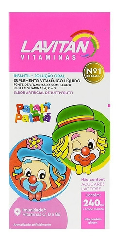 Lavitan Kids Polivitamínico Infantil Solução Tutti-frutti