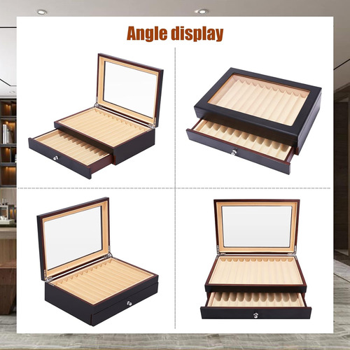 Caja De Exposición De La La Pluma De Madera De La Caja Organ