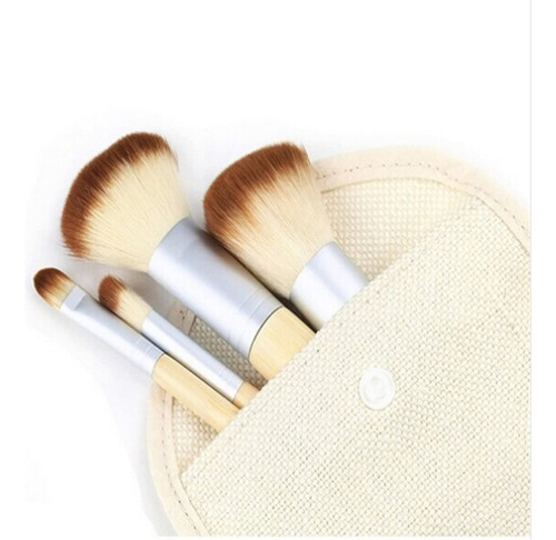Sjx Set 4 Brochas Maquillaje BambĂș Pincel Sombras Rostro