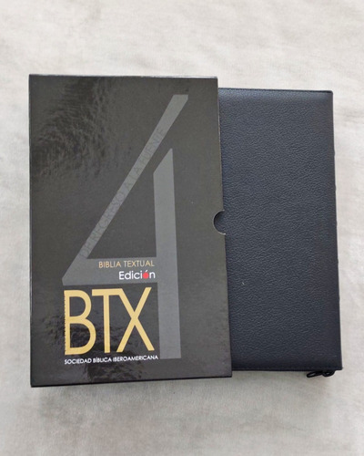 Biblia Textual Btx4 - Piel Genuina  Negro Con Cierre 