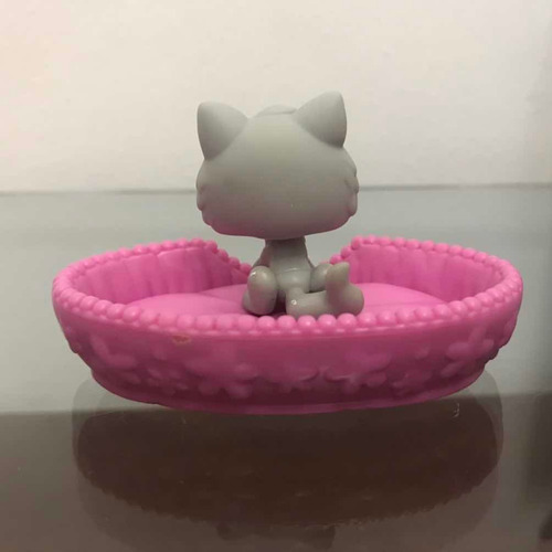 Littlest Pet Shop Gato Cinza C/ Caminha Geração 1 #66 Usado (Usado)
