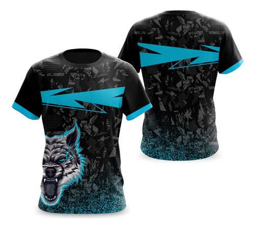 Arte Em Vetor Camisa Lobo Interclasse Azul