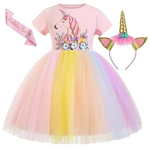 Vestido Unicornio Para Niñas Tutu Vestido Unicornio Sd8m7