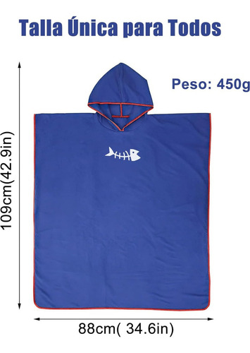 Poncho Microfibra Con Capucha Para Natación Y Surf