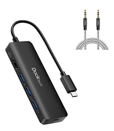 Dockteck Usb Hub Hdmi Entrega Energia Puerto Dato Cable