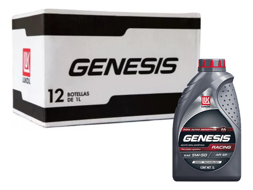 Caja C/12lt Aceite Sintético Genesis Racing 5w-50 1lt C/u