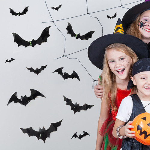 Pegatinas De Pared 3d Halloween Fantasma Murciélagos Arañas