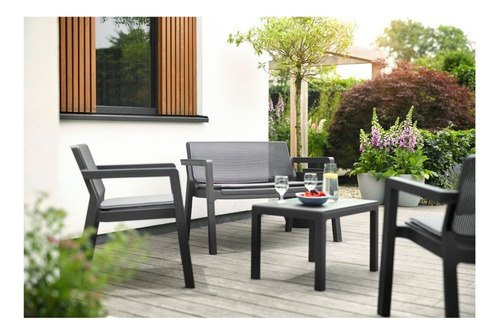 Set Juego Jardin Keter Emily 4 Piezas Simil Rattan