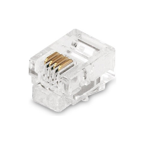 Ficha Conector Telefono Rj11 Plug X 100 Unidades Linea Base