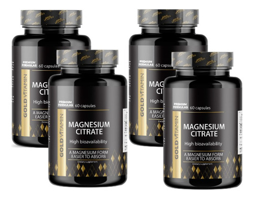 Pack X4 Citrato De Magnesio Pf 420mg - 60 Capsulas + Envio