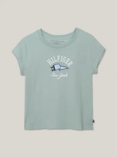 Polera De Niña Con Logo Verde Tommy Hilfiger