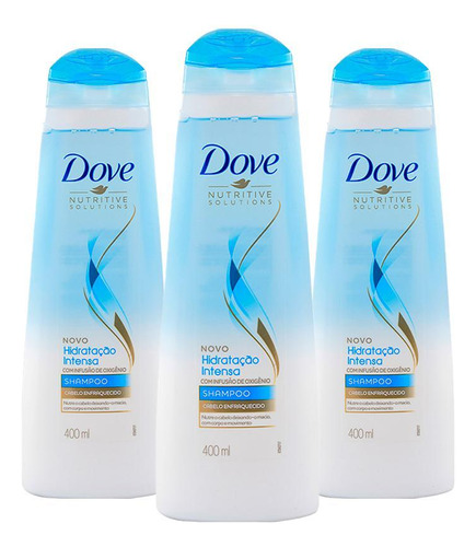 Kit Com 3 Shampoo Dove Hidratação Intensa 400ml