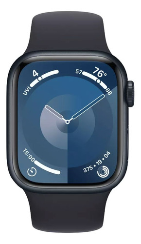 Apple Watch Series 9 GPS + Cellular • Caixa meia-noite de alumínio – 41 mm • Pulseira esportiva meia-noite – P/M