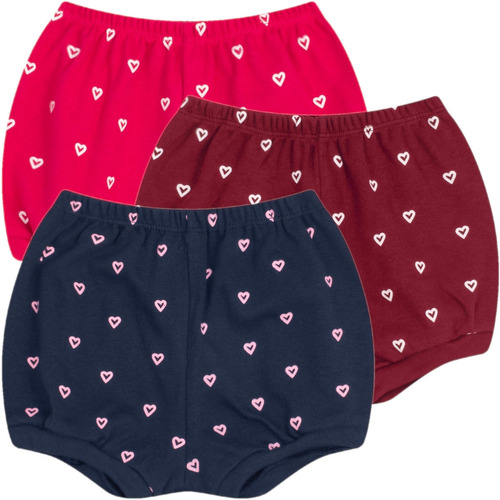Imagem 1 de 5 de Roupa De Bebê Kit 3 Shorts Suedine Com Punho Cores Sortidas