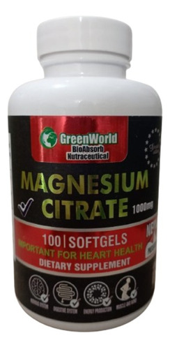 Magnesium Citrate 1000mg  X100c - Unidad a $55000