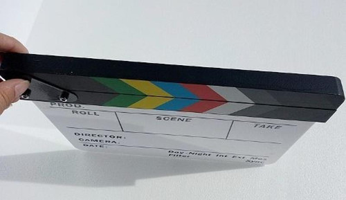 Imagen 4 de 9 de Claqueta Director Pizarra Acrilico Iman Cine Pelicula Escena