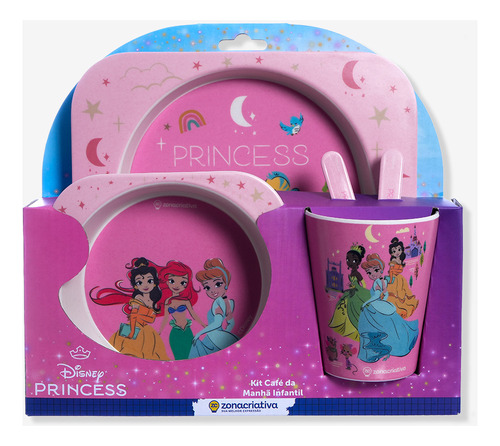 Kit Pratinhos, Talheres E Copo Refeição Infantil Princesas