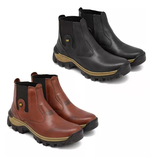 Bota Botina Coturno Feminino Cat Adventure em Couro Legítimo Palmilha em  Gel 