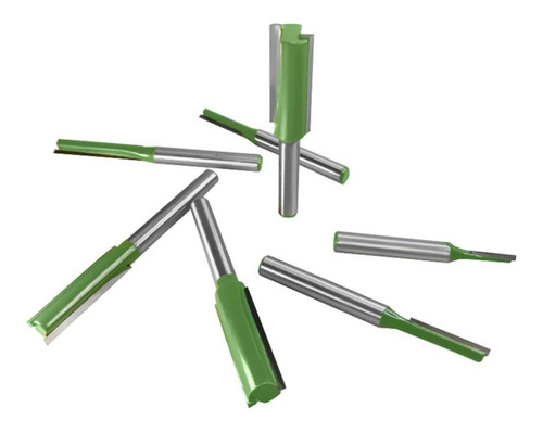 Para Router Fresadora Set De 7 Fresas Rectas Vastago 6mm