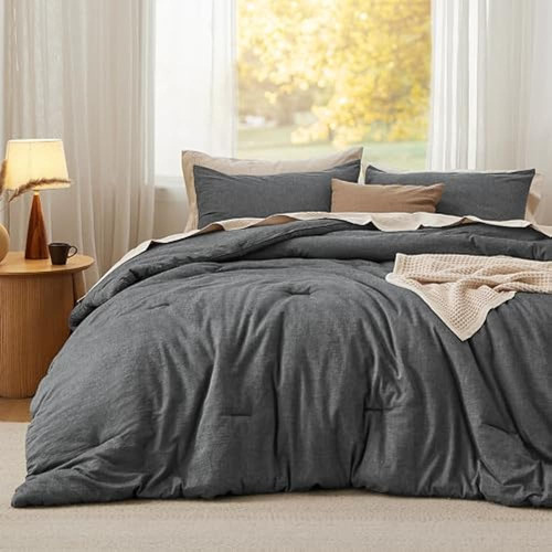 Bedsure Cotton Comforter Set Queen Size - Edredón De Algodón